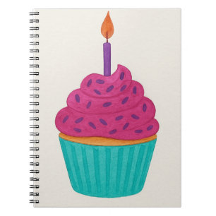 Watercolor Cupcake Notebook