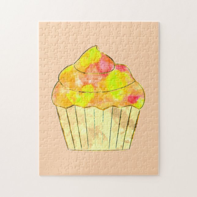 Watercolor Cupcake Painting  Jigsaw Puzzle (Vertical)