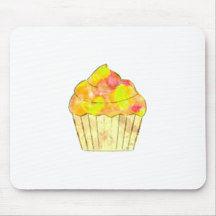 Watercolor Cupcake Painting Mouse Mat