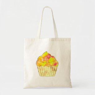 Watercolor Cupcake Painting Tote Bag