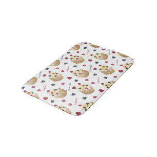 Watercolor cupcakes bath mat
