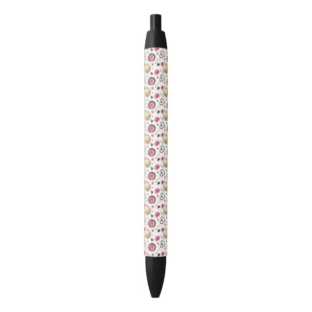 Watercolor cupcakes black ink pen (Front Vertical)