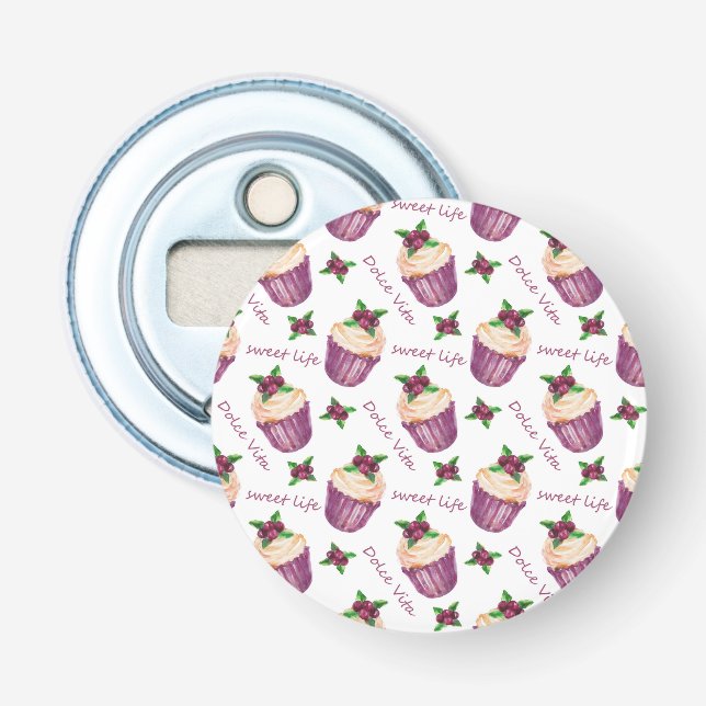 Watercolor cupcakes bottle opener (Front)