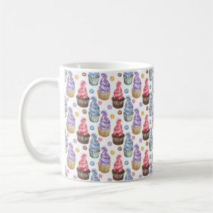 Watercolor cupcakes colourful coffee mug