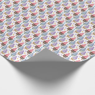 Watercolor cupcakes colourful wrapping paper