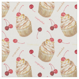 Watercolor cupcakes fabric