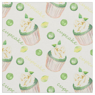 Watercolor cupcakes fabric