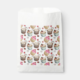 Watercolor cupcakes favour bags