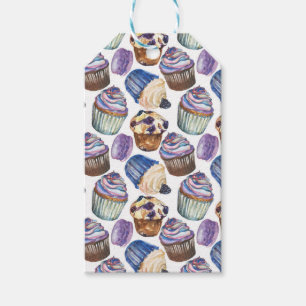 Watercolor cupcakes gift tags