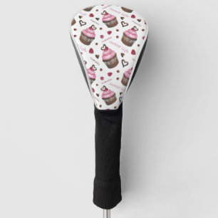 Watercolor cupcakes golf head cover