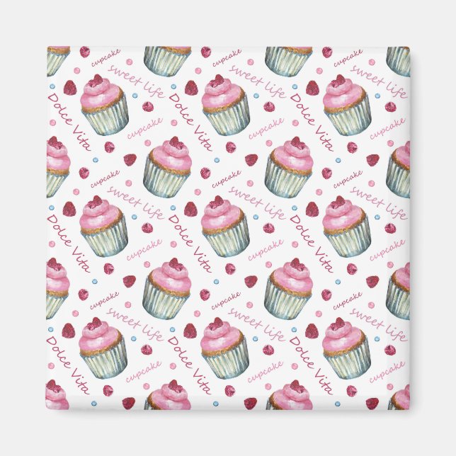 Watercolor cupcakes magnet (Front)