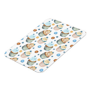 Watercolor cupcakes magnet