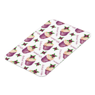 Watercolor cupcakes magnet