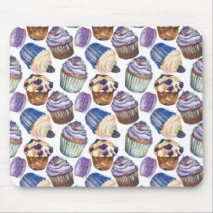 Watercolor cupcakes mouse mat