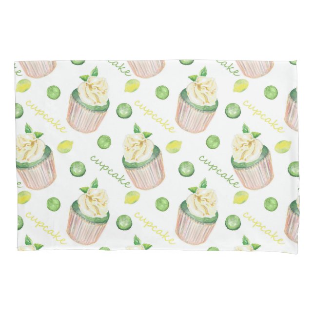 Watercolor cupcakes pillowcase (Front)