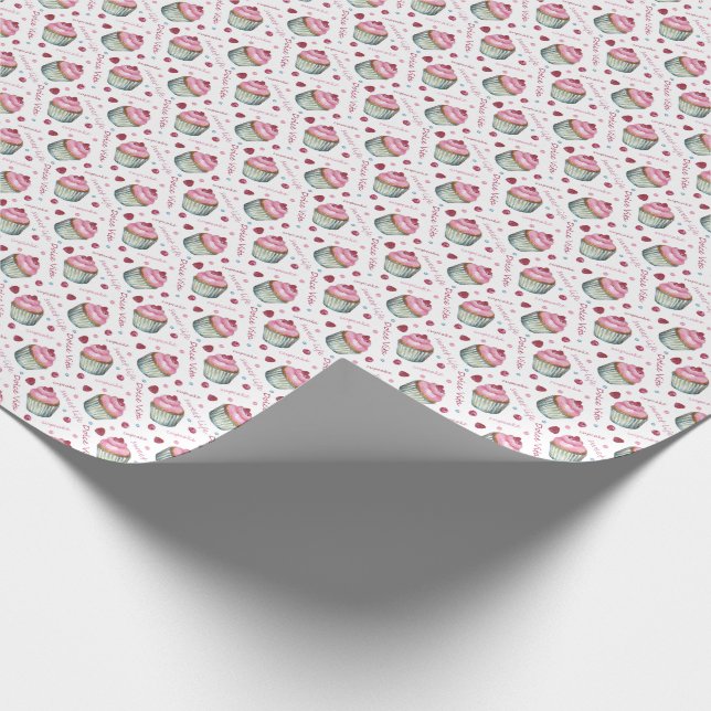 Watercolor cupcakes wrapping paper (Corner)
