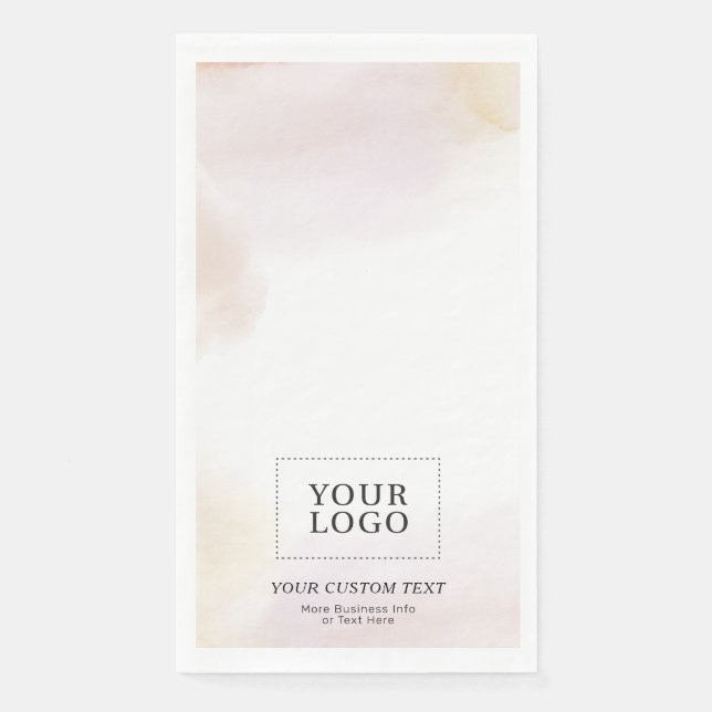 Watercolor Custom Business Logo Promotional Napkin (Front)