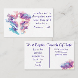 Watercolor Custom Church Business Card