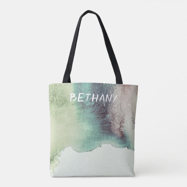 watercolor custom personalised stylish tote (Back)