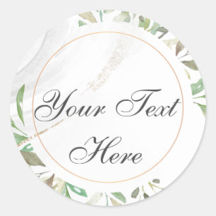 Watercolor Custom Text  Classic Round Sticker