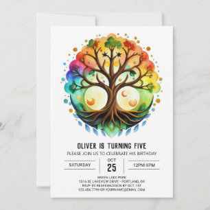 Watercolor Custom Tree of Life Birthday Invitation