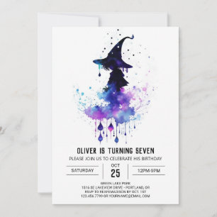 Watercolor Custom Wizard Birthday Invitation