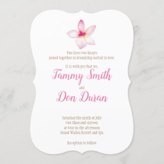 Watercolor Customisable Plumeria Invitation