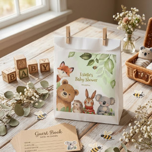 Watercolor Cute Animals Woodland Baby Shower Favour Bags