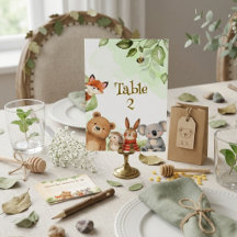 Watercolor Cute Animals Woodland Baby Shower