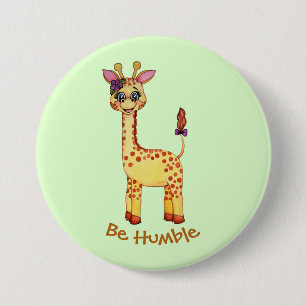 Watercolor Cute Baby Giraffe 7.5 Cm Round Badge