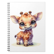 Watercolor cute baby giraffe