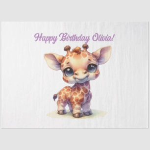 Watercolor cute baby giraffe tissue paper