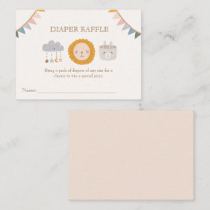 Watercolor Cute Baby Toys Diaper Raffle  Enclosure Card