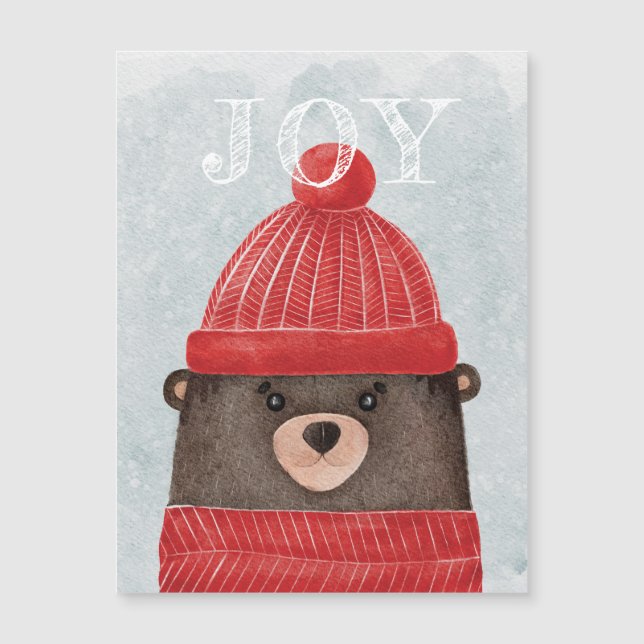 Watercolor cute bear. Christmas woodland animal (Front)