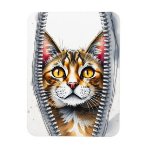Watercolor Cute Beautiful Modern Cat Collection Magnet