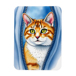 Watercolor Cute Beautiful Popular Cat Collection Magnet
