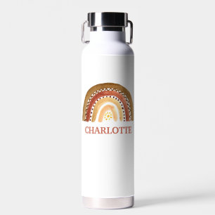 Watercolor Cute Boho Pastel Kids Modern Rainbow Water Bottle