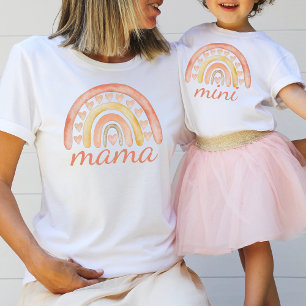 Watercolor Cute Boho Rainbow Mini Love Heart T-Shirt