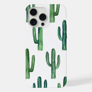 Watercolor cute cactus pattern. Greenery botanical iPhone 15 Pro Max Case