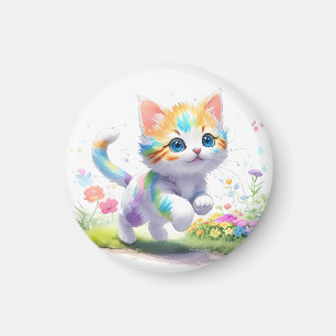 Watercolor Cute cat Magnet