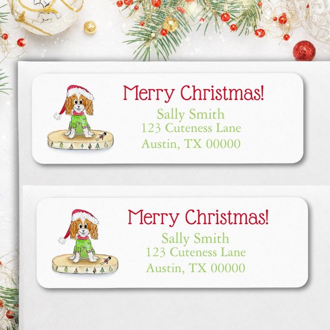 Watercolor Cute Cavalier King Charles Spaniel Xmas (Creator Uploaded)