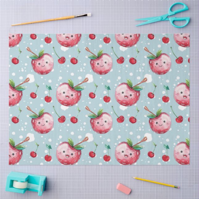Watercolor Cute Cherry Decoupage Art Tissue Paper (Craft)