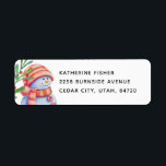 Watercolor cute Christmas snowman. Winter holiday<br><div class="desc">Christmas address label with watercolor cute snowman for winter holiday.</div>