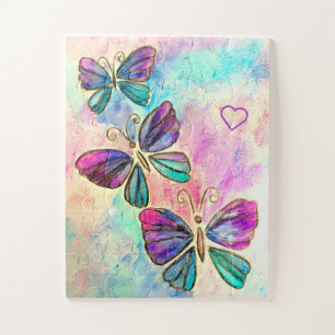 Watercolor - Cute Colourful Butterflies Jigsaw Puzzle