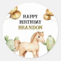Watercolor Cute Cowboy 1st Rodeo Birthday