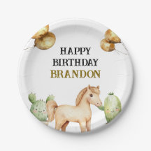 Watercolor Cute Cowboy 1st Rodeo Birthday