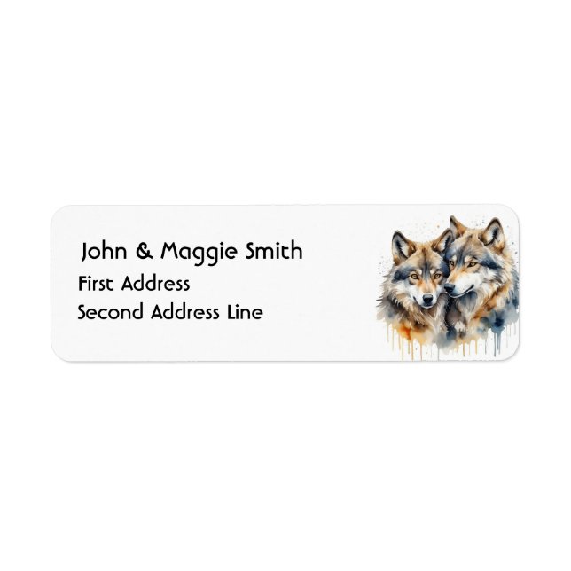 Watercolor Cute Cuddling Wolf Wolves Animal Art (Front)