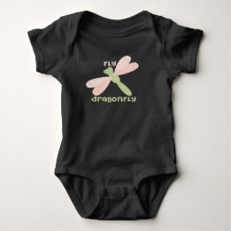 Watercolor cute dragonfly baby bodysuit