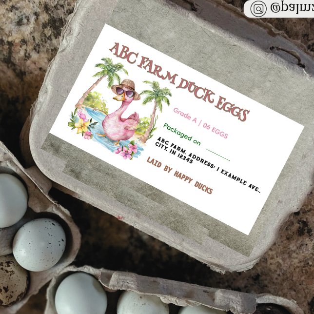 Watercolor Cute Duck Egg Carton Label (Creator Uploaded)