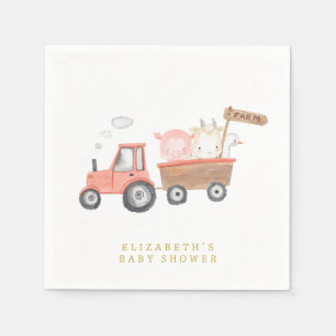 Watercolor Cute Farm Animals Barnyard Napkin